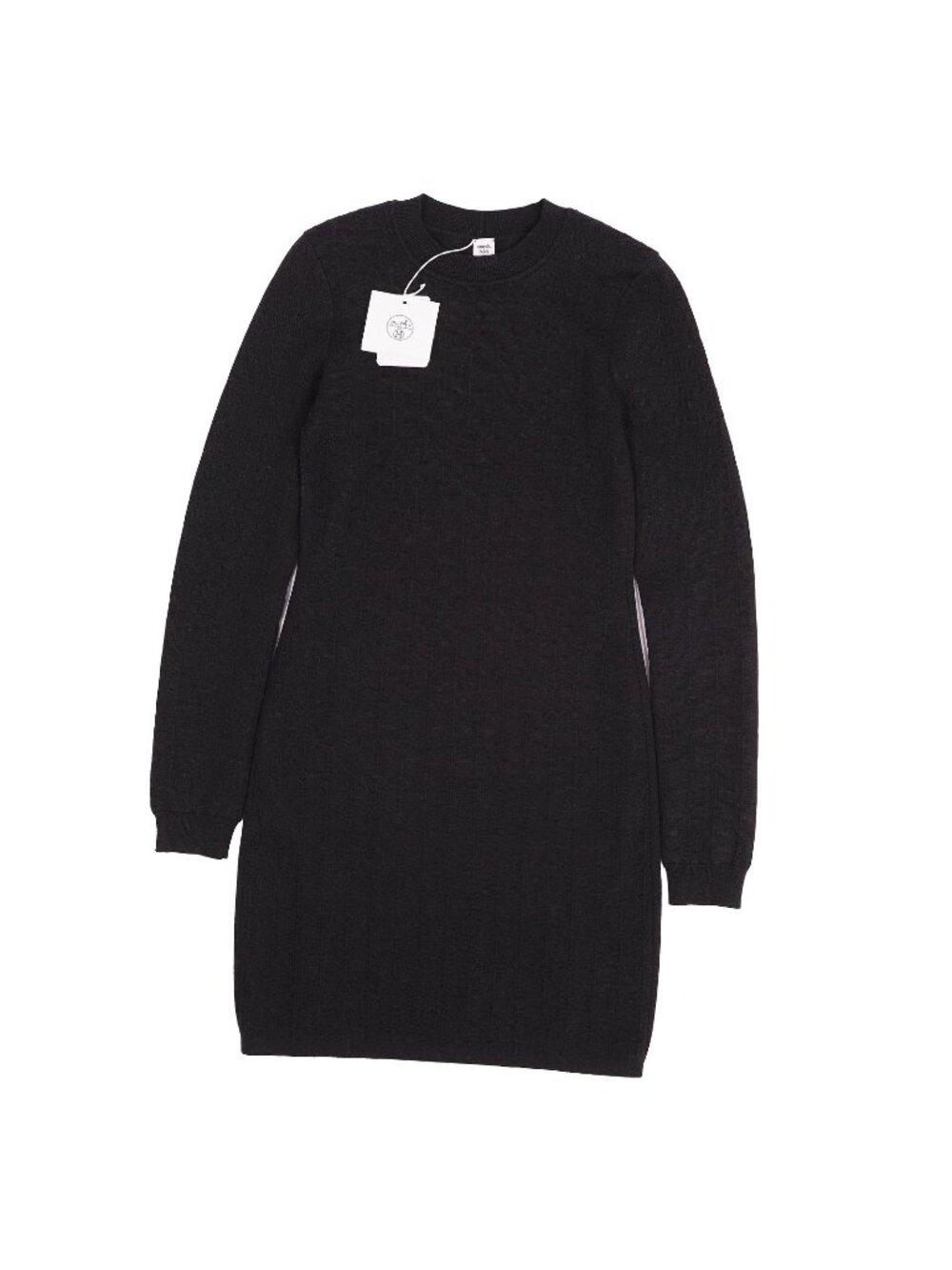 Hermes Dress Knit Long Sleeve Chaine D'ancre Top Cashmere Silk Black 34